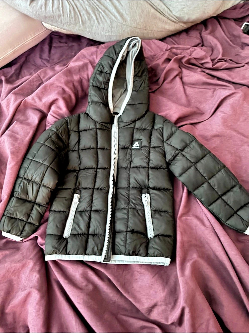 Reebok Kids Black Hooded Puffer Jacket